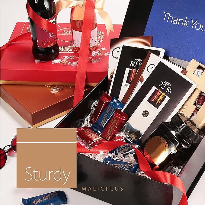 Gift Box with Lid 9x9x3.4 Inches, Black Groomsman Proposal Box with Magnetic Closure for All Occasion (Grass Texture Black)