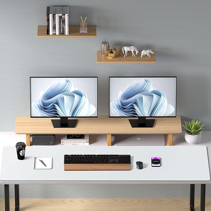 Aothia Leather Desk Pad Protector, Office Desk Mat, Large Mouse Pad, Non-Slip PU Leather Desk Blotter, Laptop Desk Pad, Waterproof Desk Writing Pad for Office and Home (48"x17", Barely Grey)