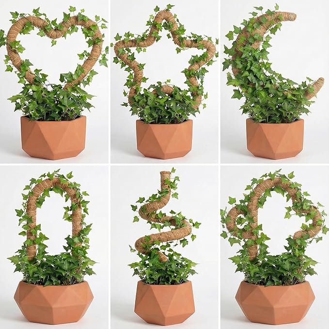 Moss Pole for Monstera, 4-Pack for All Stages - Two 28'' Bendable & Two 12'' Stackable Coir Poles, 7mm Aluminum Core Plant Support Stakes & Indoor Trellis for Pothos and Philodendron