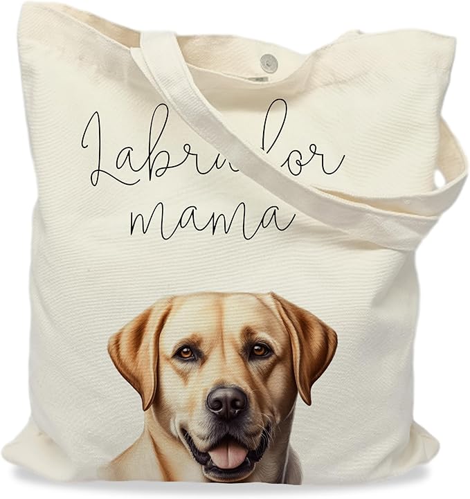 Dog Mama Tote Bag – Cute Dog Lover Canvas Bag, Reusable Shopping Shoulder Bag for Women, Pet Mom Gift,