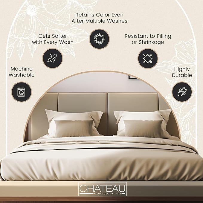 300 Thread Count 100% Organic Cotton Twin Sheets Set for Twin Mattress, 15" Deep Pocket Sheets, No Pilling & Shrinkage, Machine Washable Fade Resistant Luxury Hotel Bedding – Silver