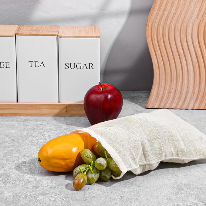 80 Pieces Natural Cotton Muslin Bags, 8x10 Inches Reusable Drawstring Storage Bags for Tea, Spices, Wedding Favors, DIY Crafts and Home Decor