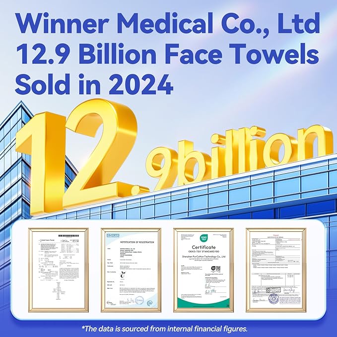 Winner Face Towels, 100% USDA Biobased Facial Towelettes XL, Disposable Face Towel for Sensitive Skin, Ultra Soft Makeup Remover Dry Wipes, Odor-Free, 110 Count, 2 Pack