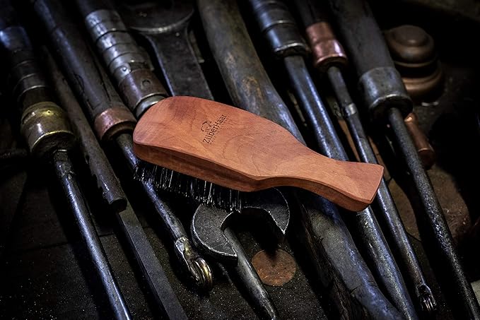 ZilberHaar Major Hair & Beard Brush for Men - Boar Bristles and Pearwood - All Beard and Hair Types - Made in Europe - Stiff Bristles