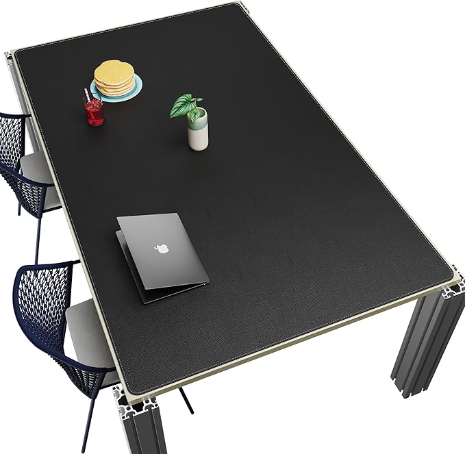 CENNBIE HUGE200 78.8" x 47" Black Leather Desk Mat for Conference Table, Dining Table, Work Table, Banquet Tables, Library Table