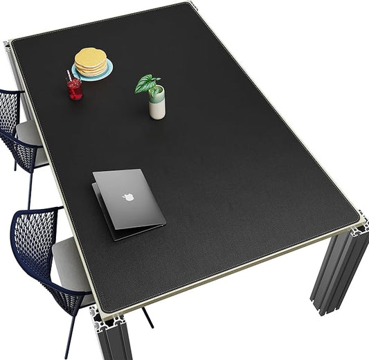 CENNBIE HUGE200 78.8" x 47" Black Leather Desk Mat for Conference Table, Dining Table, Work Table, Banquet Tables, Library Table