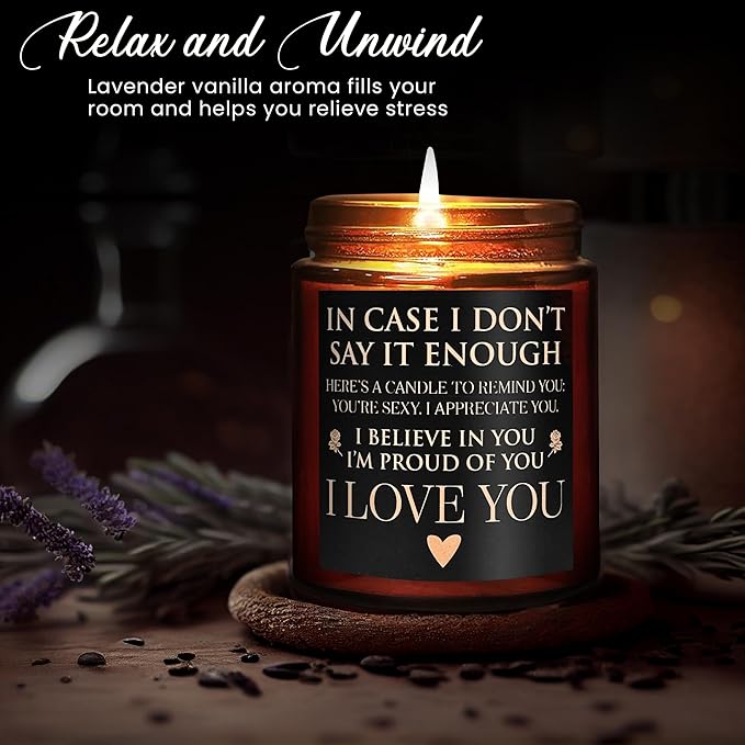 Anniversary Wedding Engagement Scented Soy Candles - Valentines Gifts for Her Him - Mothers Day I Love You Gift for Wife Women - Birthday, Romantic Gifts for Men Husband Girlfriend Boyfriend