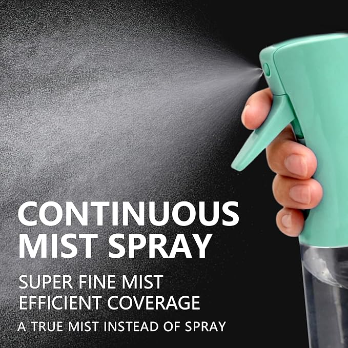 Spray Bottle for Hair Continuous Ultra Fine Mist (200ml) 360° Multi Spray Bottle for Plants, Cleaning, Skin Care Leakproof & Durable 1 Pack