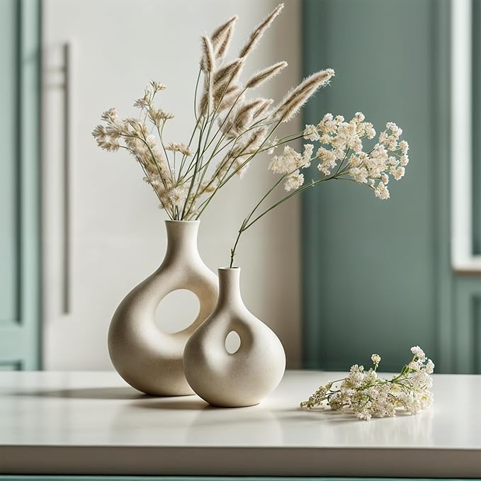 Ceramic Vase – Modern Decorative Vases for Home Decor – Large Flower Vase for Living Room Centerpiece – Minimalist Nordic – Ceramic Vases for Home Decoration – Boho Vase Decor
