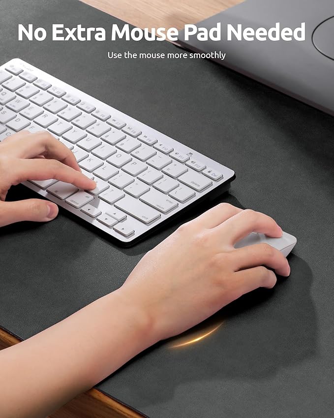 YSAGi Leather Desk Protector, Office Mat, Large Mouse Mat, Non-Slip PU Leather Blotter, Laptop Desk Pad, Waterproof Writing Pad for Office and Home (Dark Grey, 35.4" x 17")