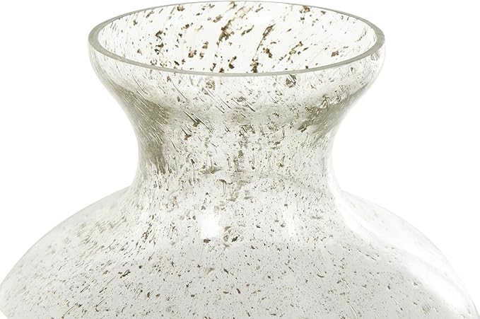 Deco 79 Glass Vase Speckled with Brown Accents, 13" x 13" x 17", Clear