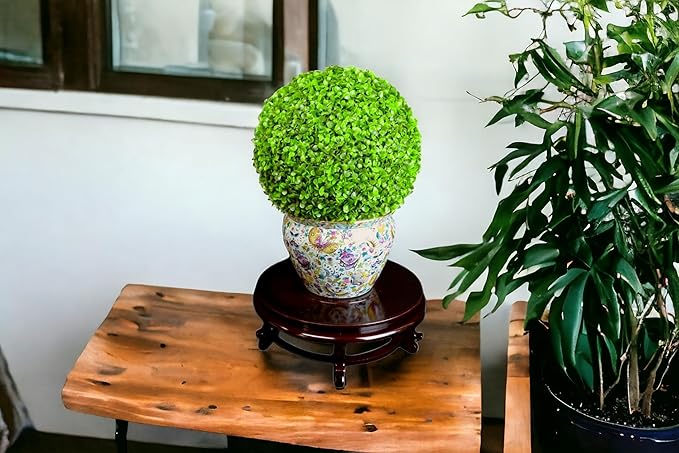 Wooden Fishbowl Display Vase Pot Planter Stand Plant Pot Display Stand (6)