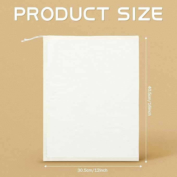 Pangda 100 Pieces Drawstring Cotton Bags Muslin Bags for Storage, Teas, Spices, Soaps, Candy, Jewellery, Wedding Party Favors and DIY Craft Home Decor (12 x 16 Inches)