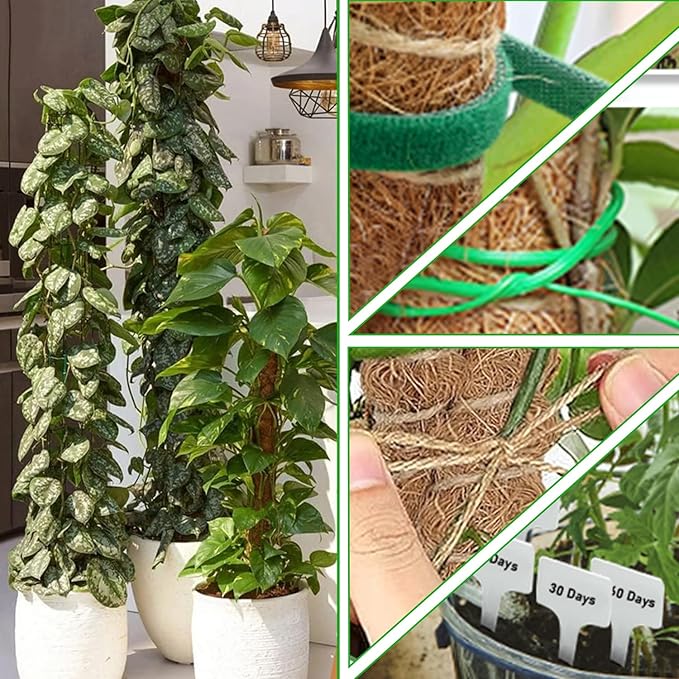 2Pcs 47" Moss Pole for Plants Monstera, Coco Coir Moss Poles Bendable Plant Poles for Climbing Plants Growth Upward, Moss Stick Plant Support Stakes for Tall Indoor Potted Plants (2 Pack 47 Inch)