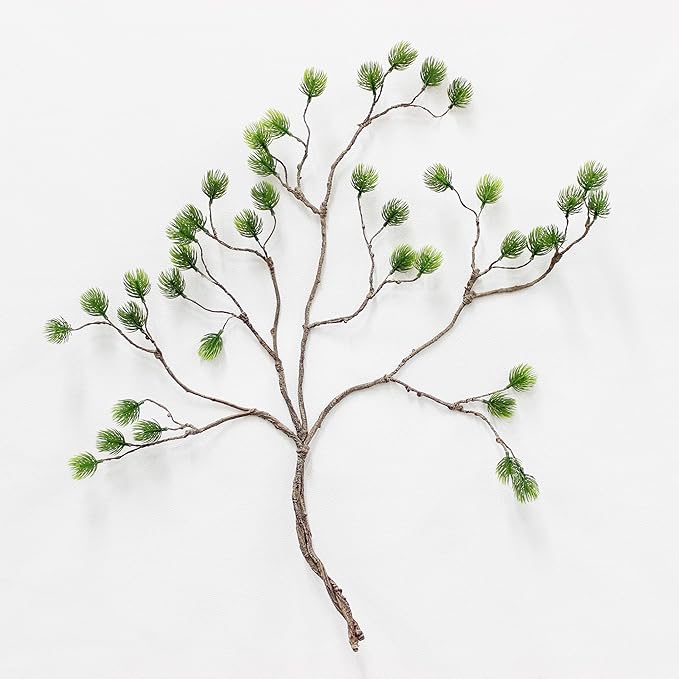 2pcs 30inch Artificial Greenery Stems Fake Plants Branches Faux Green Pine Needle Flower Suitable for Indoor Home Decor Hotel Office Tree Branches for Decoration