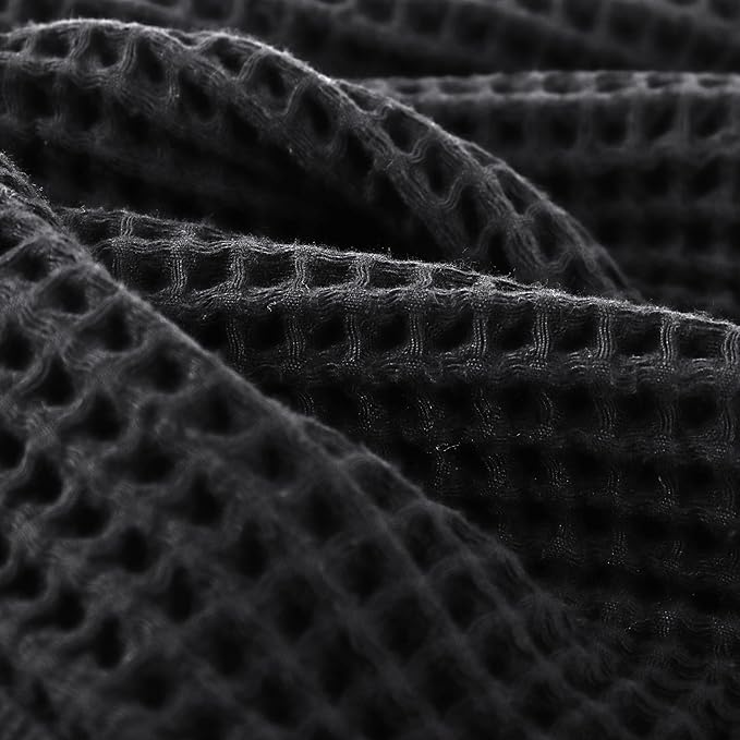 PÜSKÜL Premium Waffle Bath Towels Set of 2 - Organic 100% Turkish Cotton Bath Towel - Quick Dry, Absorbent, Light, Thin, 32x63 Large Waffle Towels for Bathroom (Dark Gray Bath Towels - Pack of 2)