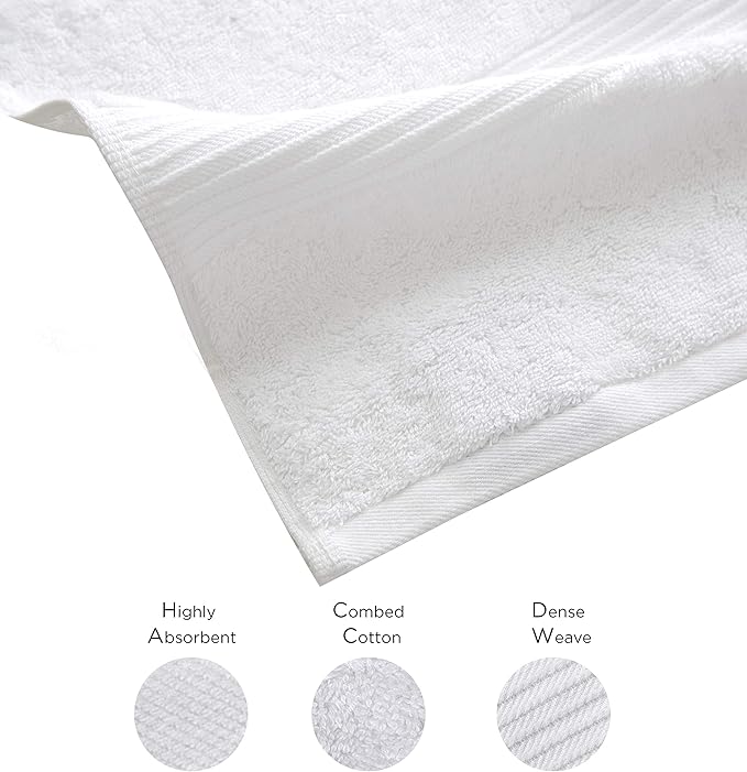 Luxury Extra Large Oversized Bath Towels | Hotel Quality Towels | 650 GSM | Soft Combed Cotton Towels for Bathroom | Thick & Fluffy Bath Sheets | White - 4 Pack