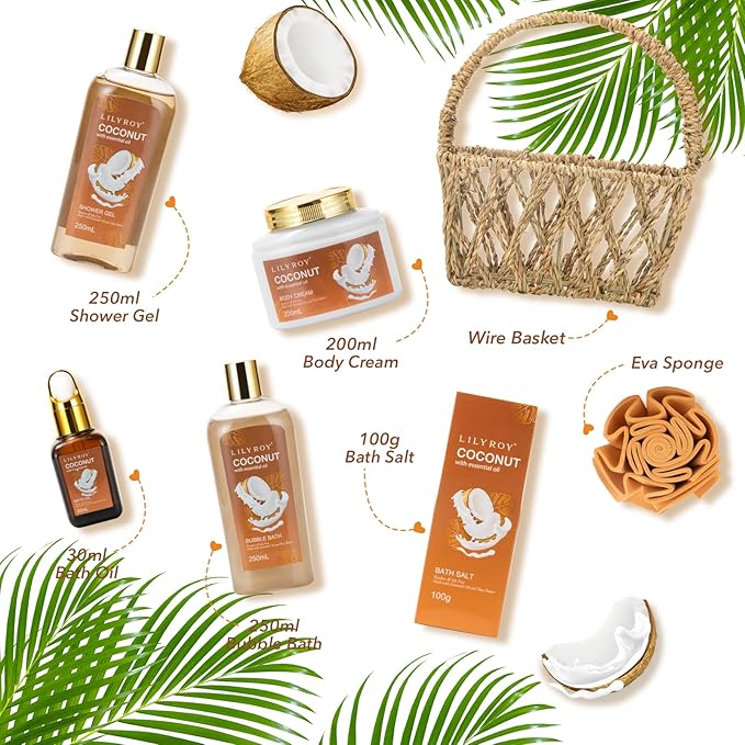 Christmas Gifts for Women - 7Pcs Luxury Bath and Body Gift Basket Set for Women & Men Perfect Gift | Mothers Day Gifts for Mom, Father's Day, Birthday Gifts for Her & Him, All Occasion Holiday Present