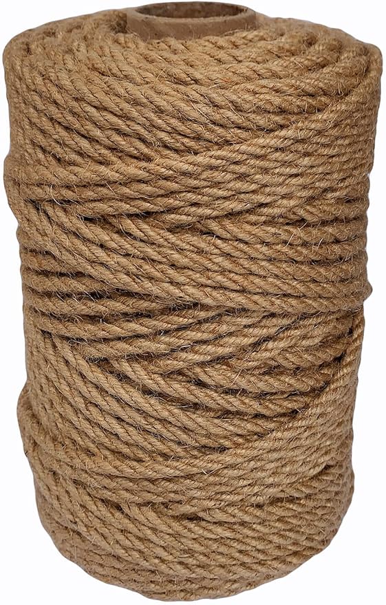 5mm Jute Twine, 328 Feet Braided Jute Rope, Heavy Duty and Thick Twine Rope for DIY Artwork, Bundling, Home Decor, Gardening Applications