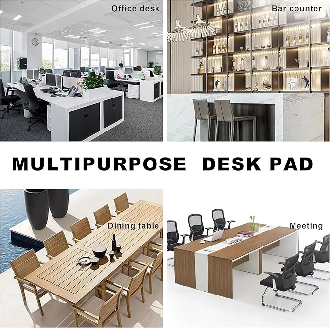 CENNBIE Leather Desk Pad Large, 71" x 27.5" Desk Mat Blotter Protector, Extended Non-Slip Mouse Pad, Waterproof PU Leather Desk mat for Desktop Office and Home (Black)