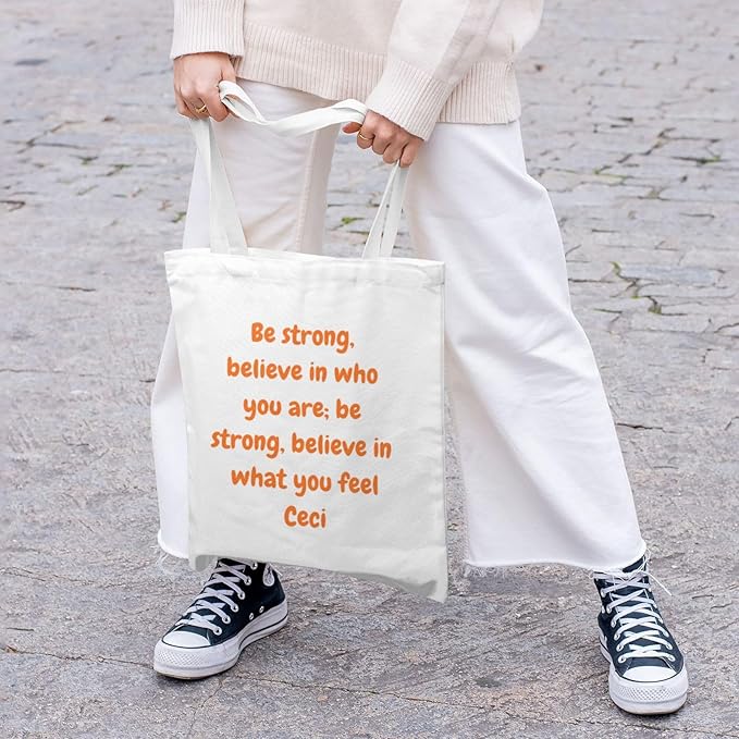Custom Canvas Tote Bag Double-Sided Personalized with Logo/Text,Customized Bags for Women