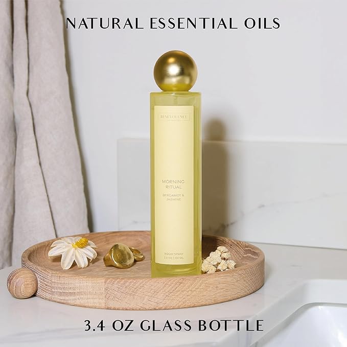 Bergamot & Jasmine Room Spray | Benevolence LA Air & Fabric Freshener for Home & Linen | Fresh Floral Scent, Relaxing Home Fragrance, Holiday Gift Idea for Her, Gifts for Women