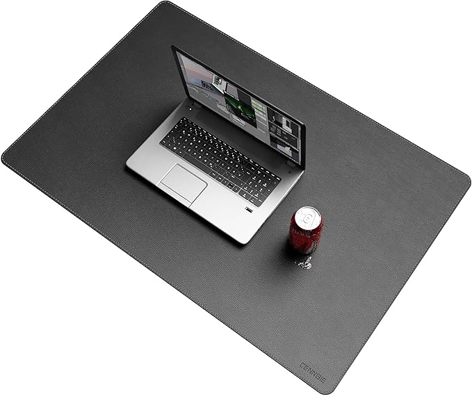 CENNBIE 35.5" x 23.6" Black Leather Desk Mat, Non-Slip Waterproof Extra Wide Desk Pad Protector,Computer Mouse Pad for Office Home