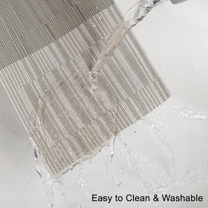 Placemats Set of 6, Vinyl Woven Place Mats Indoor Set of 6 Washable Wipeable PVC Table Mats Heat-Resistant Non Slip Placemat for Kitchen Dining Outdoor Table (Gray Dark Gray, Set of 6)