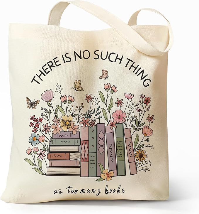 Cute Aesthetic Canvas Tote Bag for Women, Reusable Foldable Shopping Cotton Shoulder Totebag with Zipper Pocket