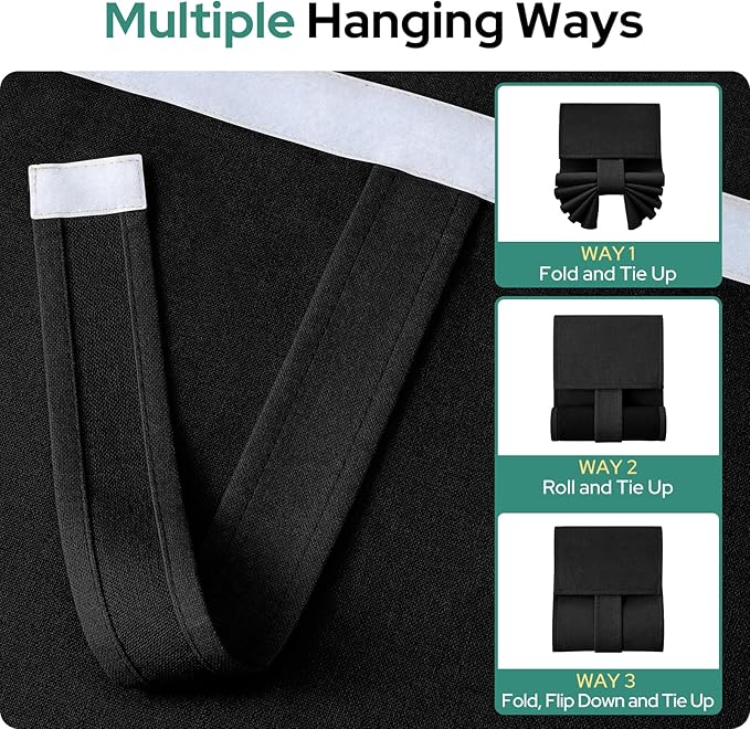 HOMEIDEAS Classroom 100% Linen Blackout French Door Curtains, Classroom Door Window Cover, Privacy Shades Thermal Insulated Small Window Covering, 1 Panel, W8 X L36 Inch, Black