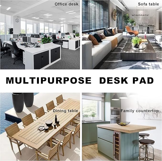 CENNBIE Leather Desk Mat, 63" x 31.4" Extra Large Desk Pad Blotter Protector, Extended Non-Slip Mouse Pad, Waterproof PU Leather Desk Mat on top of desks Large for Office and Home (Black)