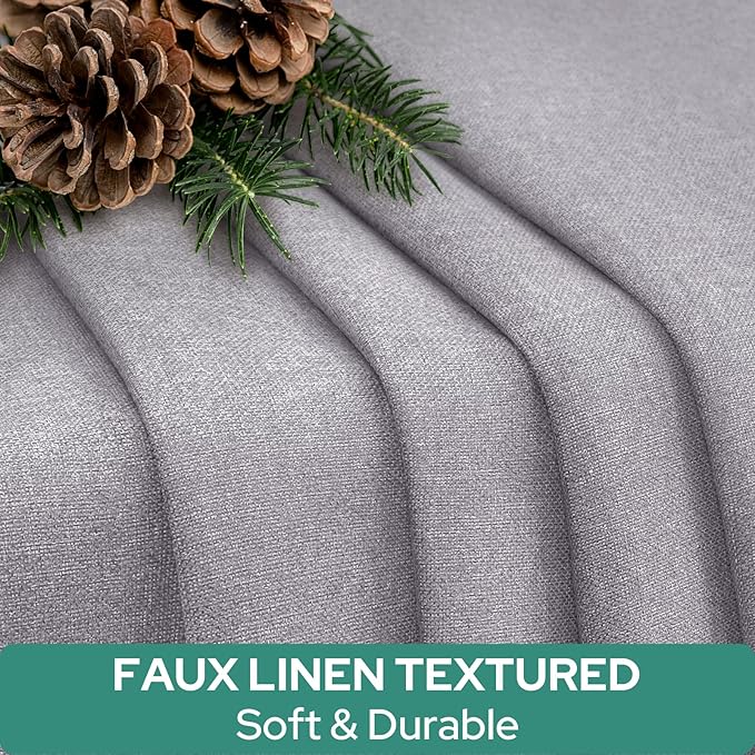 HOMEIDEAS 100% Linen Blackout French Door Curtains, Privacy Small Door Window Curtains, 26 X 20 Inch Shades for Front Window, Thermal Insulated Covering, 1 Panel, Light Gray