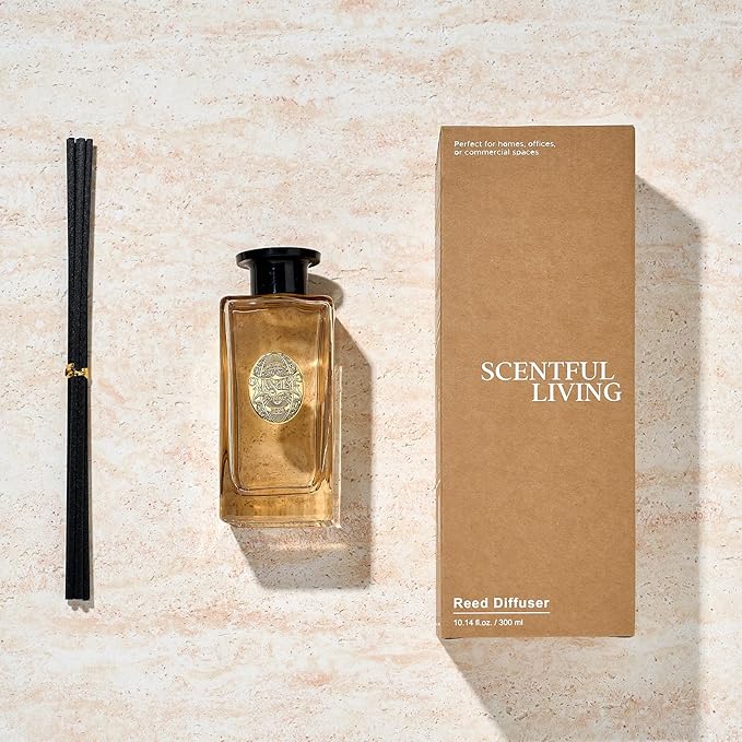 M&SENSE 10.14 oz Large Reed Diffuser Set | Gardenia Scent Oil Diffuser with Sticks |Hotel Collection Non-Toxic Essential Oil |for Bedroom Bathroom Living Room