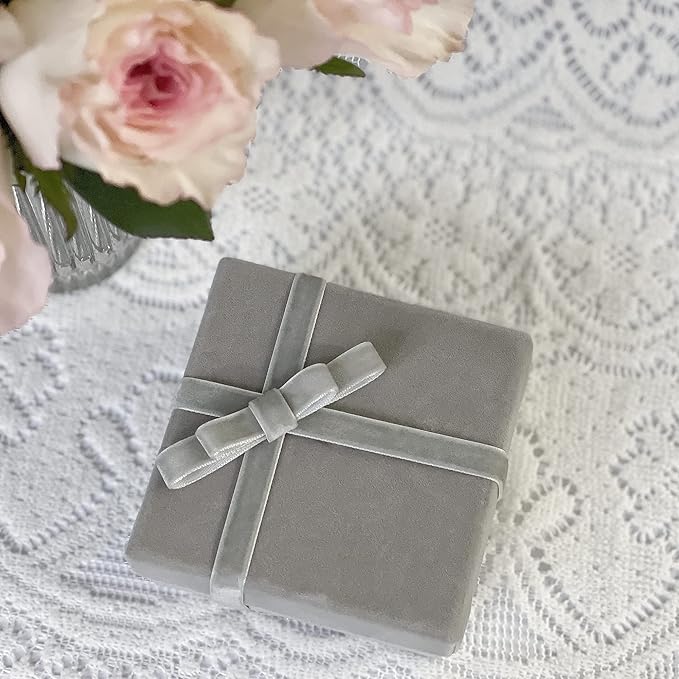 Vintage Silver Velvet Ribbon, 3/8 Inch X 25Yd