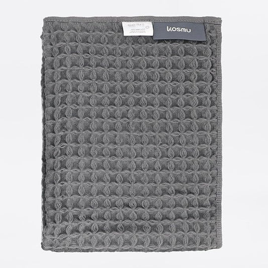 Luxury Japanese Cotton Waffle Bath Towel | Plush, Absorbent, and Quick Dry (Smoke Grey, Hand Towel, 32" x 16")