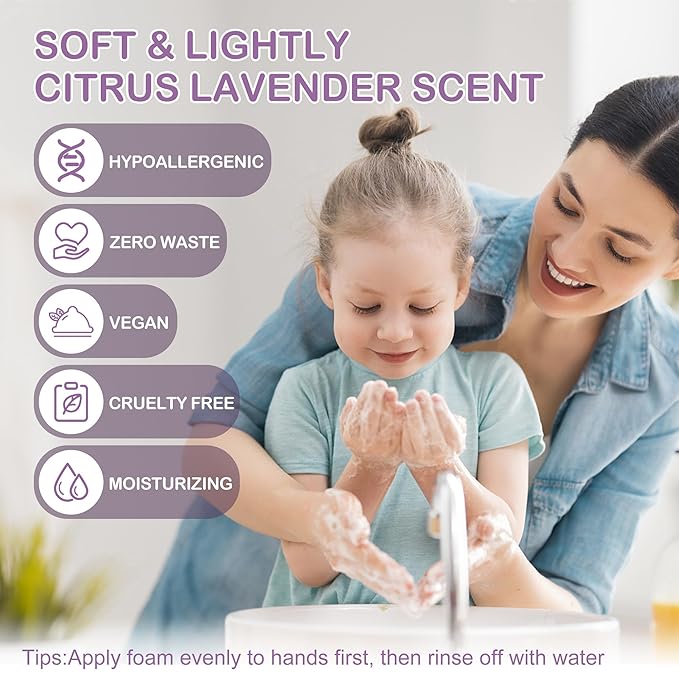 Foaming Hand Soap Tablet Refills Refill Route-6 Pack Foaming Soap Tablets For 6 x 8fl oz Bottles - Plant-Based - Cleansing & Moisturizing - Lavender Scent