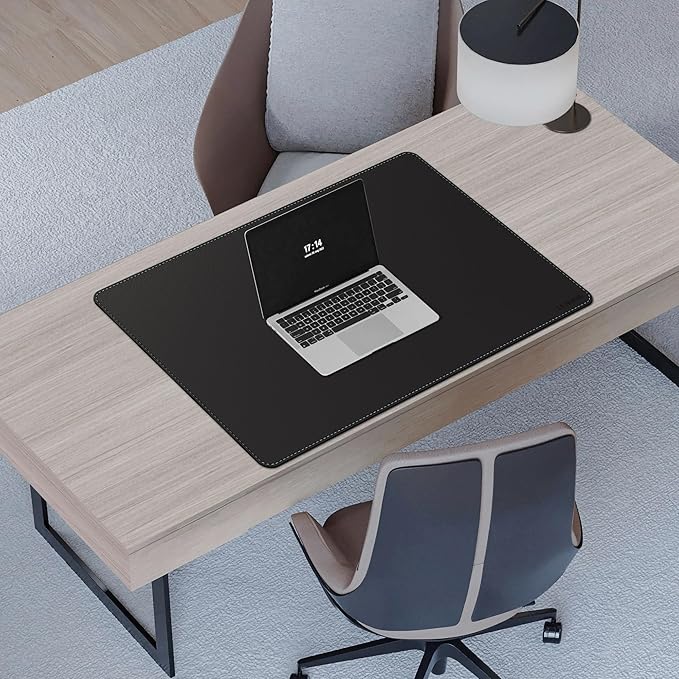 CENNBIE Leather Desk Mat - 31.4" x 19.6" Extra Large Desk Pad Protector for Office, Computer Desk, Oversized Mouse Pad, Black