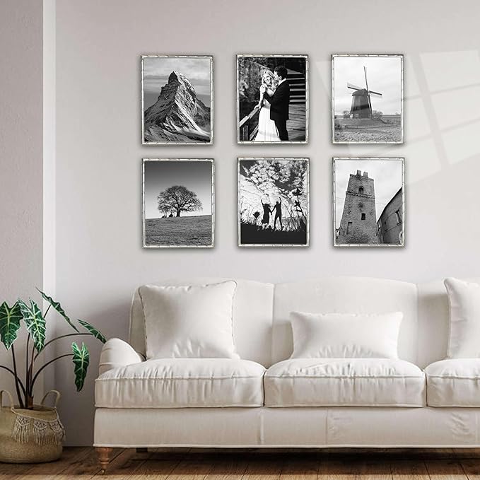 5x7 Picture Frame with Elegant Metal Bamboo Design, 5 x 7 Photo Frames with HD Real Glass, Versatile Display for Tabletop or Wall Mounting, Great for Home Decor and Gift Giving