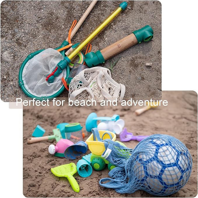 meetall Mesh Grocery Bags, Reusable Tote Bags with Sturdy Handle, Washable, Eco Friendly, Cotton String Net, for Shopping and Storage Fruit Vegetable (5 Pack, One Size, Off White/Pink/Blue/Red/Black)