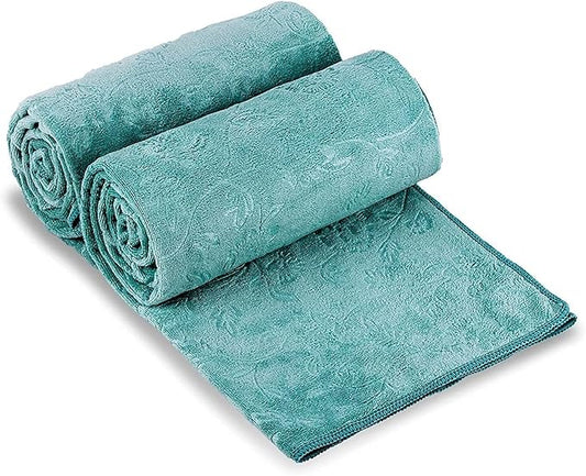 JML Microfiber Bath Towels, Bath Sheet 2 Pack(35" x 70"), Oversized, Soft, Super Absorbent and Fast Drying Extra Large Bathroom Towels for Body, Sport, Fitness, Yoga, Green