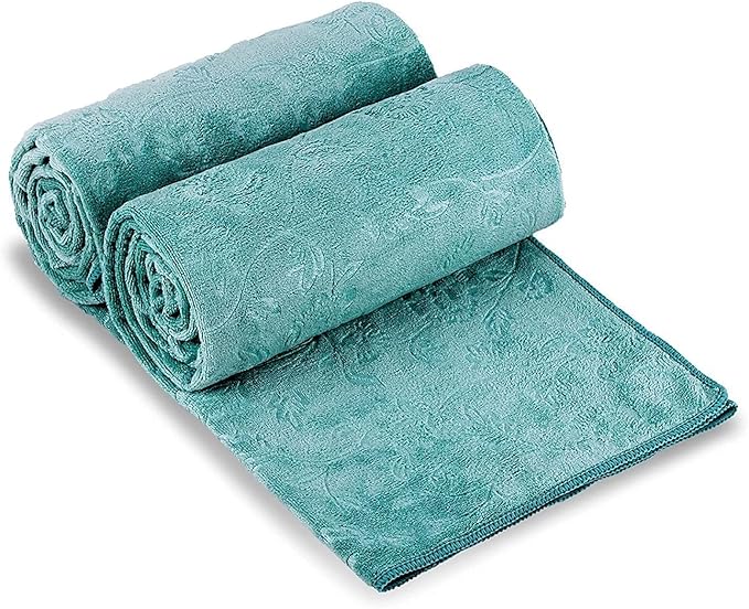 JML Microfiber Bath Towels, Oversized Bathroom Towel 2 Pack 40" x 80", Super Absorbent and Fast Drying, Soft Large Microfiber Bath Sheet for Beach, Sport, Fitness, Yoga, Green
