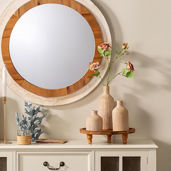 Ceramic Vase Home Table Decor - Gold Flower Vase Set of 3 Living Room Kitchen Decorations Farmhouse Modern Rustic Vases Decorative Centerpiece for Shelf Bedroom Office Bathroom Dining Coffee Desk