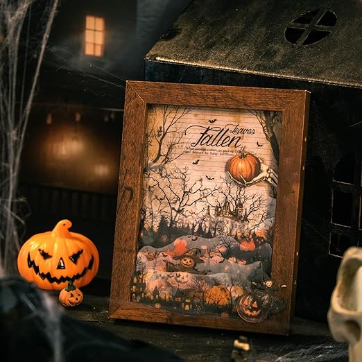 Gothic Scrapbook Tape Stickers,6 Rolls PET Halloween Pumpkin Washi Tape for Scrapbooking,Journaling,Junk Journal,Planner,DIY Arts Crafts(Dance Party)