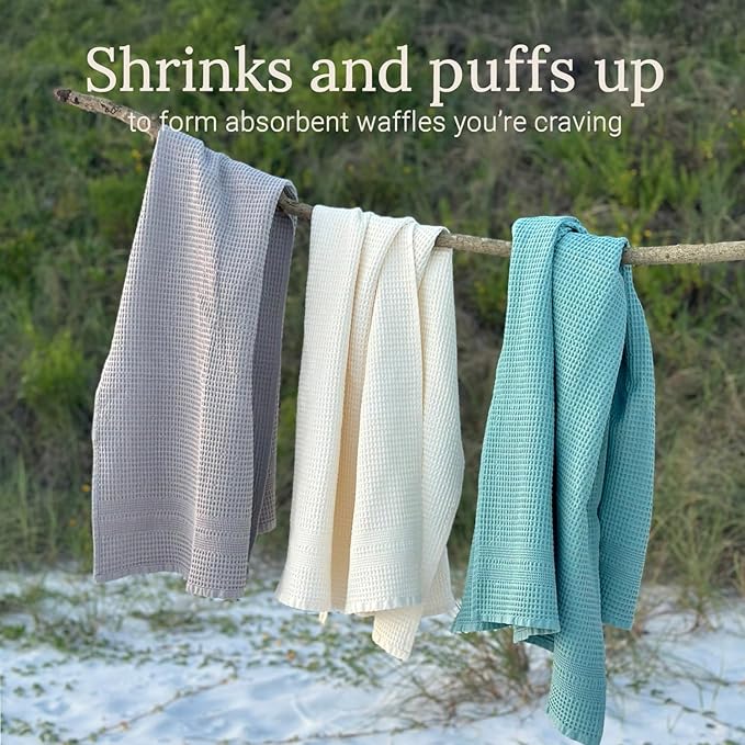 GILDEN TREE Waffle Bath Sheet Large Bath Towels Quick Dry Thin Body Towels, 40x80 Oversized Bath Towels for Adults, 2 Pack Bath Sheet Set, Classic Style (Pewter)