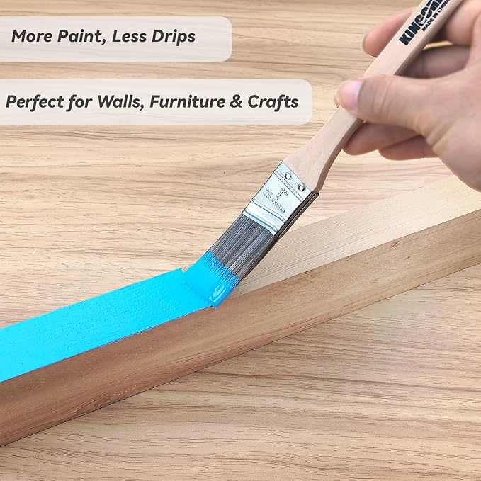 King Origin 10-Pack Professional Angled Paint Brushes Set (1", 1.5", 2", 2.5", 3") Synthetic Wall & Trim Brushes for Cutting Edges, Cabinets, Touch-Ups | Reusable Bulk Paintbrush Kit