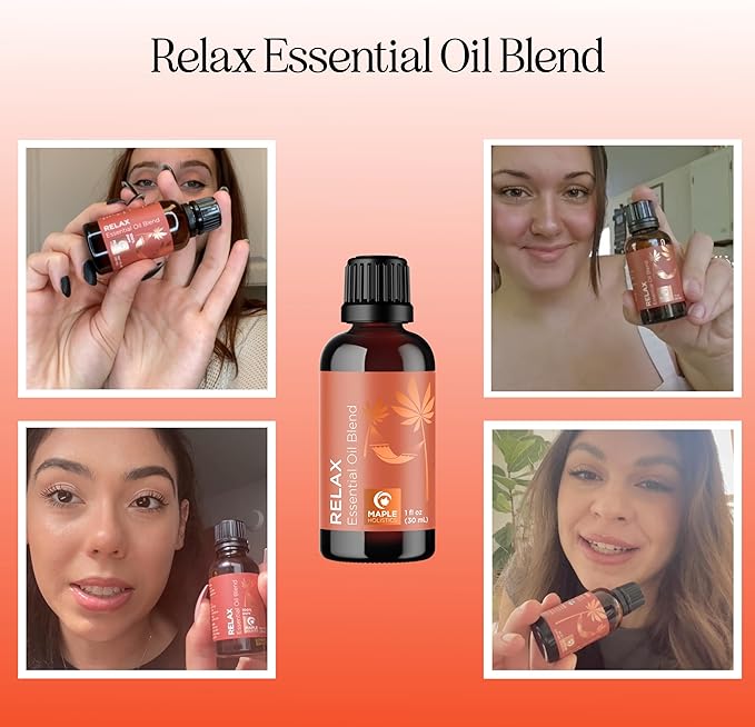 Relaxing Essential Oil Blend for Diffuser - Aromatherapy Blend of Essential Oils for Diffusers for Home and Travel Stress Support with Lavender Geranium Roman Chamomile and Ylang Ylang Diffuser Oils