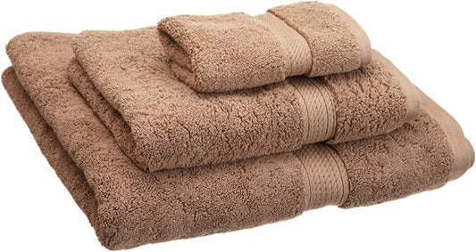 Buckingham Egyptian Cotton 3-Piece Towel Set, Washcloths, Hand Towels, Bath Towels, Latte