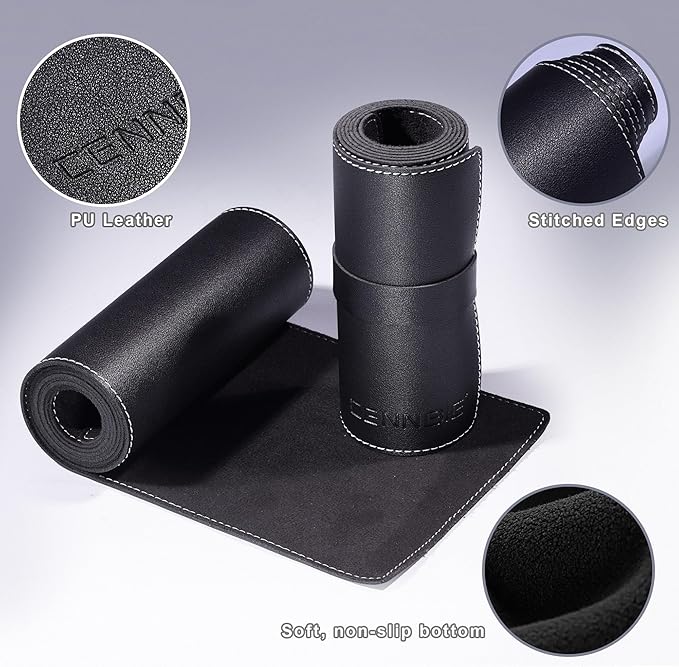 CENNBIE Console Table Leather Cover - 70.8 x 5.9 Inches Sofa Table Narrow Long Mat - TV/Media/Gaming/Center Console Table Protector Pad for Narrow Side Table, Sideboard, Entryway Table (Black)