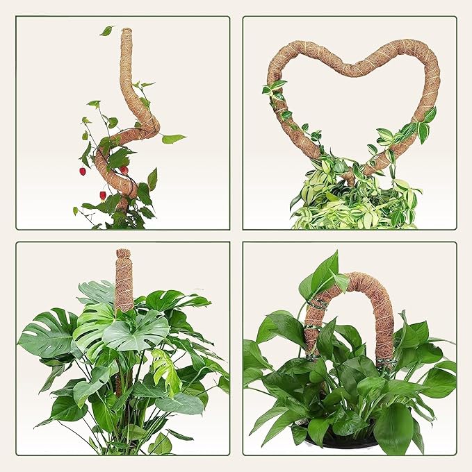 Moss Pole Monstera Plant Support – 48” Bendable Moss Pole Monstera Plant Support, Plant Stakes for Indoor Plants, Tall Plant Sticks Support for Climbing Plants
