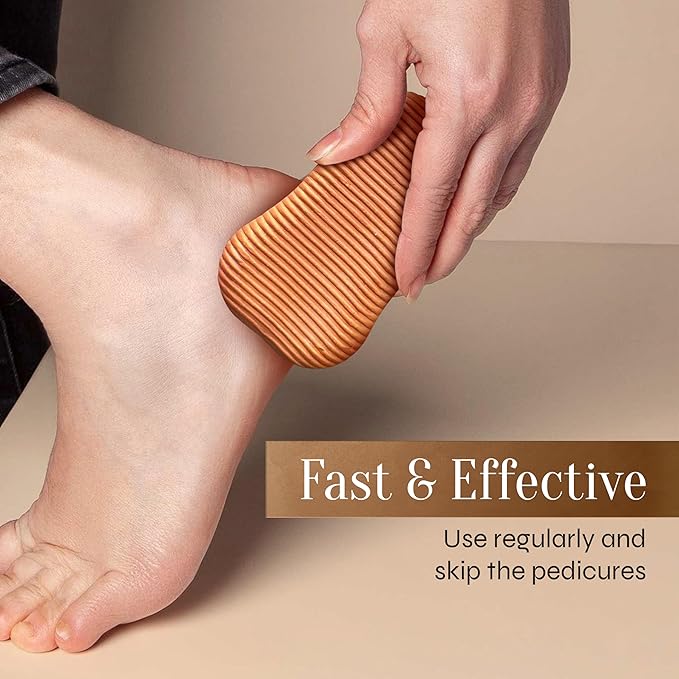 Facón Pumice Stone for Feet Callus Remover - Terra-Cotta Foot Scrubber with 2 Sides, 100% Pure Natural Foot Pumice Stone, Pedicure Pumice Stone Scrubber, Foot Exfoliator, Removes Calluses & Dead Skin